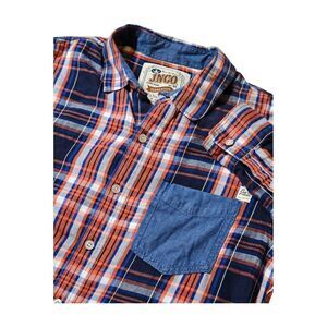 Vintage‎ JNCO Crown Brand Button Up Plaid Flannel 90s Grunge Long Sleeve Men's M